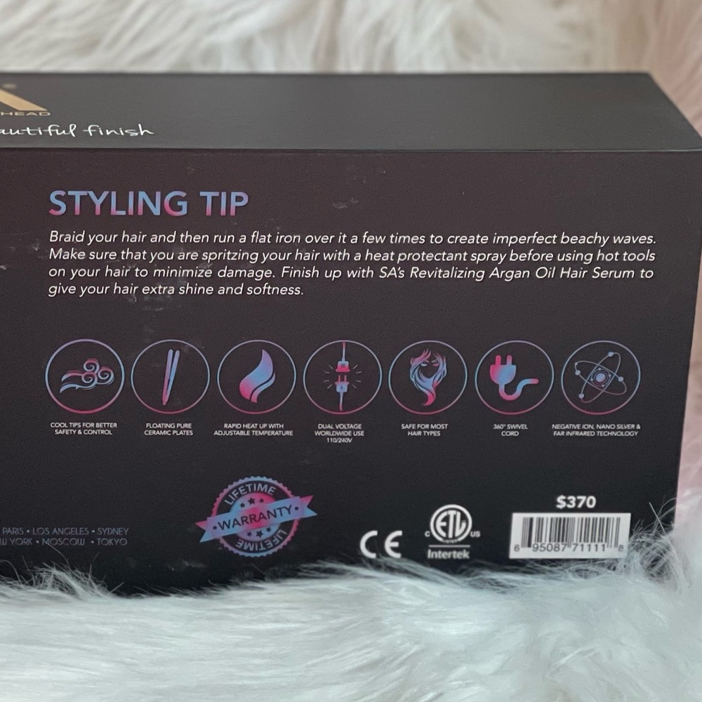 SA Bionic Pro Ceramic Hair Straightener/ Flat Iron by Straight Ahead pink NEW - Picture 3 of 5